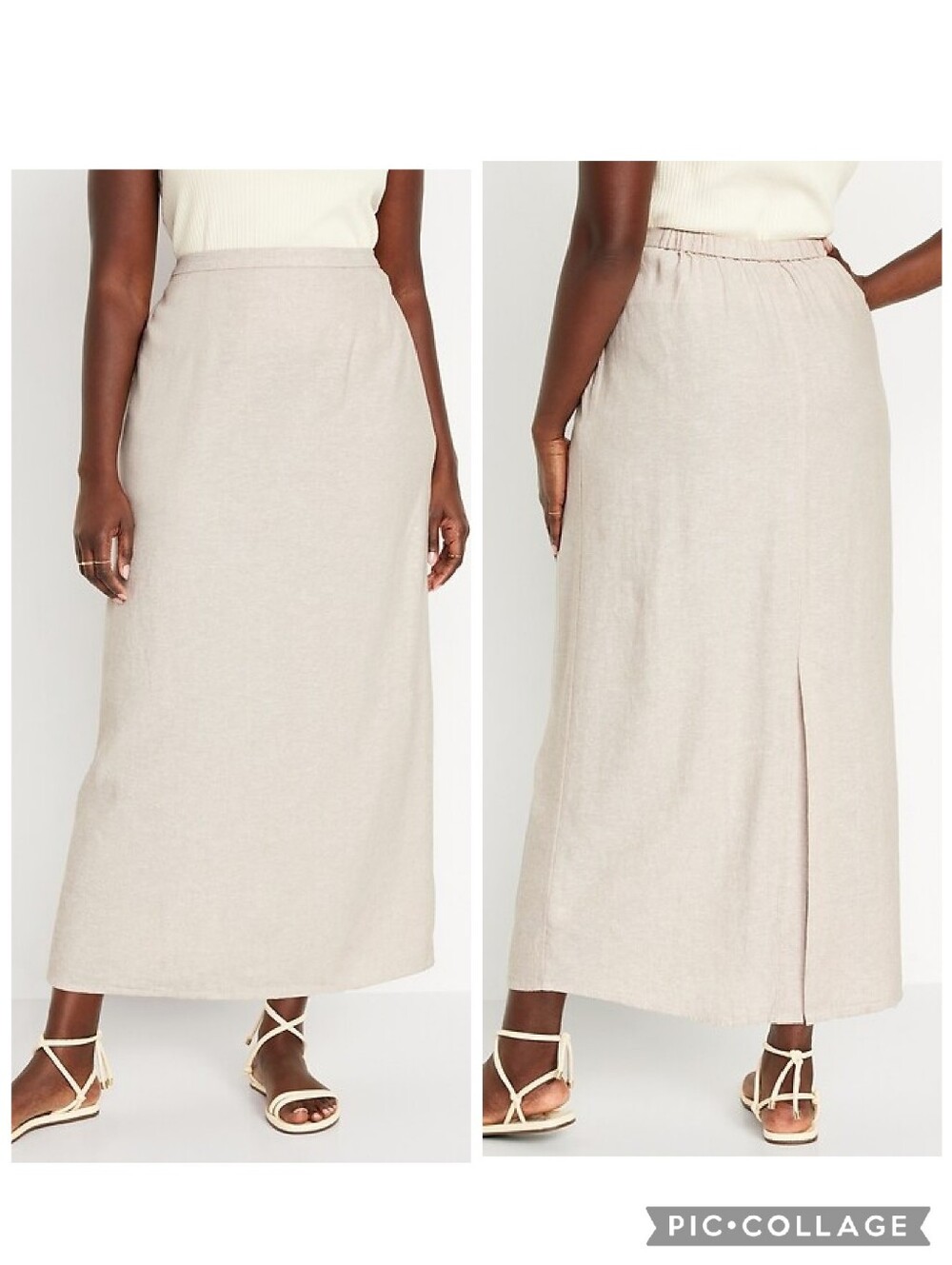 Old Navy Linen Blend Back Slit Column Midi Skirt Size 2X